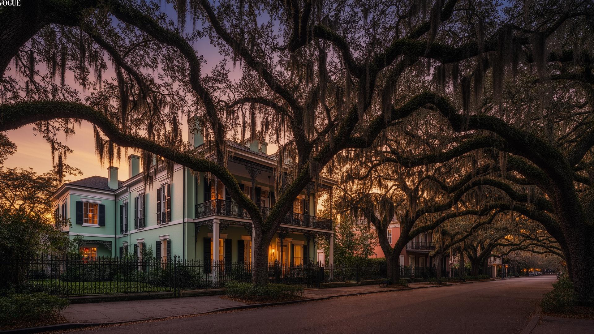 New Orleans Garden District at dusk